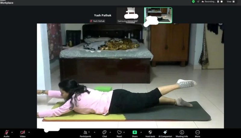 Live  yoga sessions conducted in structured schedule on Zoom by Fitstrot