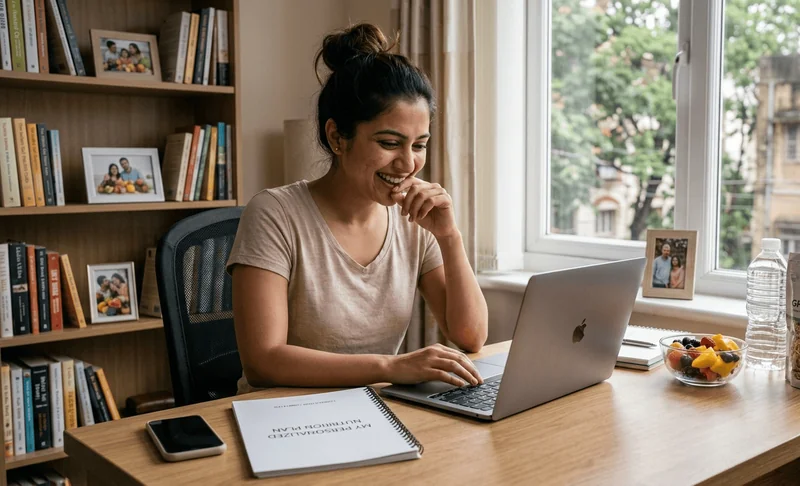 Member attending an online nutrition consultation from home