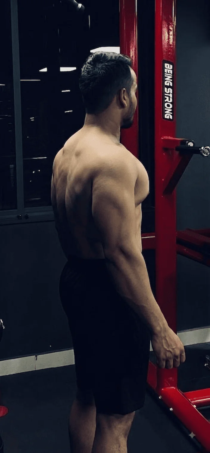 Coach in a gym during a strength training session