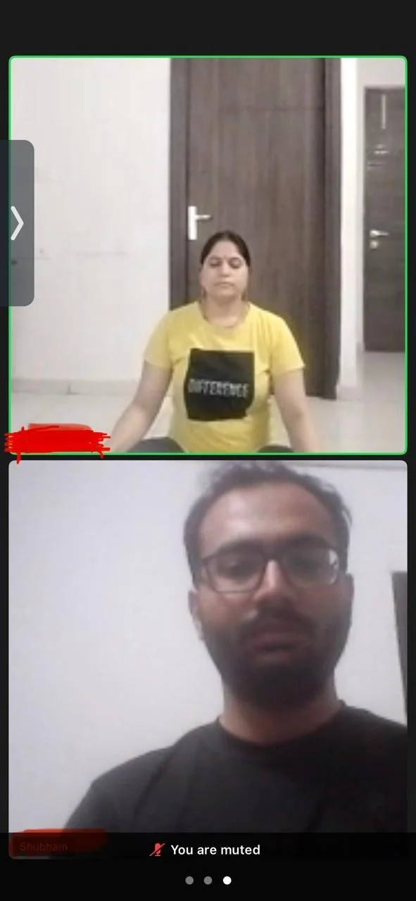 Screenshot of a live online session on a video call
