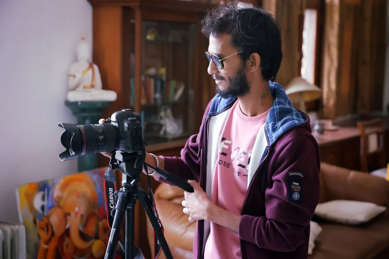 Man setting up a camera to record his training for form review